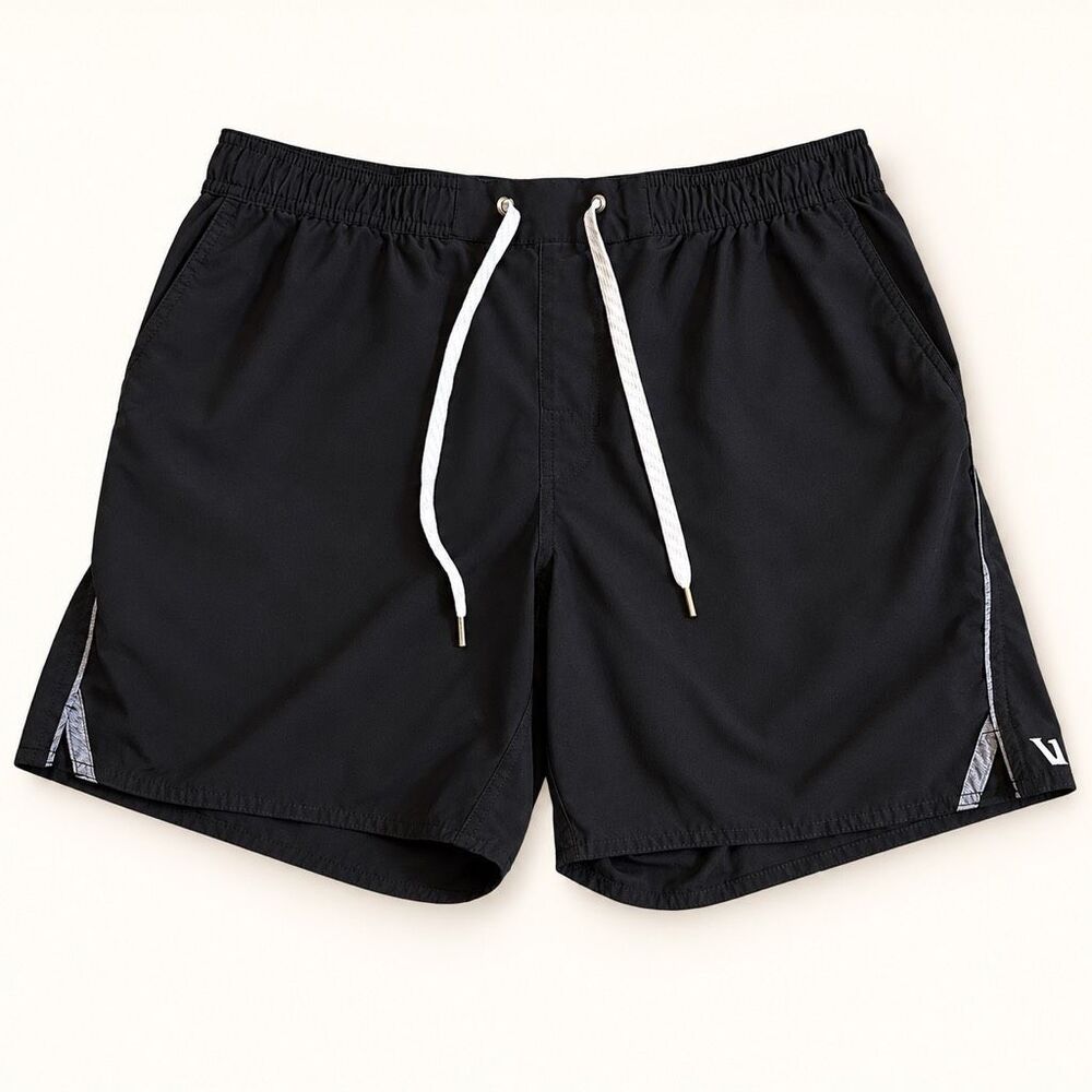 Vuori Kore Black Lined Athletic Shorts Drawstring Waist medium